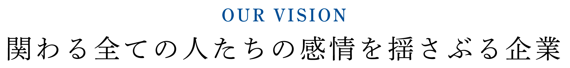 OUR VISION『関わる全ての人たちの感情を揺さぶる企業』